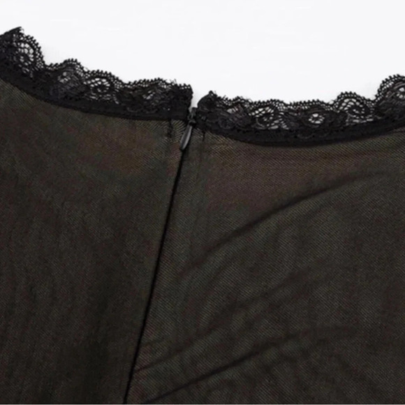 Plus Size‎ Black Long Sleeve Lace Mesh Elegant Dress. NEW. 1XL-3XL - Picture 7 of 11